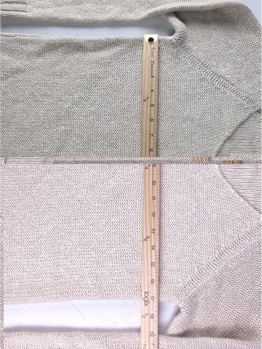 Lauren Ralph Lauren Knit V Neck Sweater  Women's Medium Beige Neutrals Designer - Picture 4 of 10